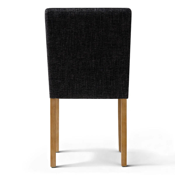 18.5" Seat Height Linen Blend Upholstered Solid Wood Legs Dining Chairs (Set of 2)  Wooden Bazar