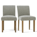 18.5" Seat Height Linen Blend Upholstered Solid Wood Legs Dining Chairs (Set of 2)  Wooden Bazar