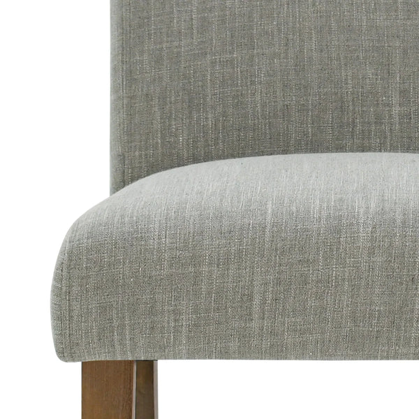 18.5" Seat Height Linen Blend Upholstered Solid Wood Legs Dining Chairs (Set of 2)  Wooden Bazar