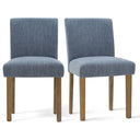 18.5" Seat Height Linen Blend Upholstered Solid Wood Legs Dining Chairs (Set of 2)  Wooden Bazar