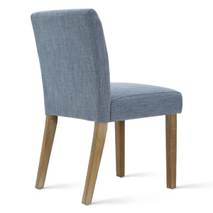 18.5" Seat Height Linen Blend Upholstered Solid Wood Legs Dining Chairs (Set of 2)  Wooden Bazar