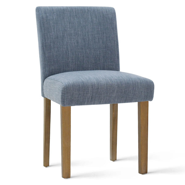 18.5" Seat Height Linen Blend Upholstered Solid Wood Legs Dining Chairs (Set of 2)  Wooden Bazar