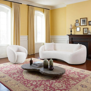 Modern Living Room Sofa Set With 360° Swivel Barrel Chair, 5-seat