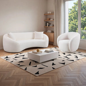 Modern Living Room Sofa Set With 360° Swivel Barrel Chair, 5-seat