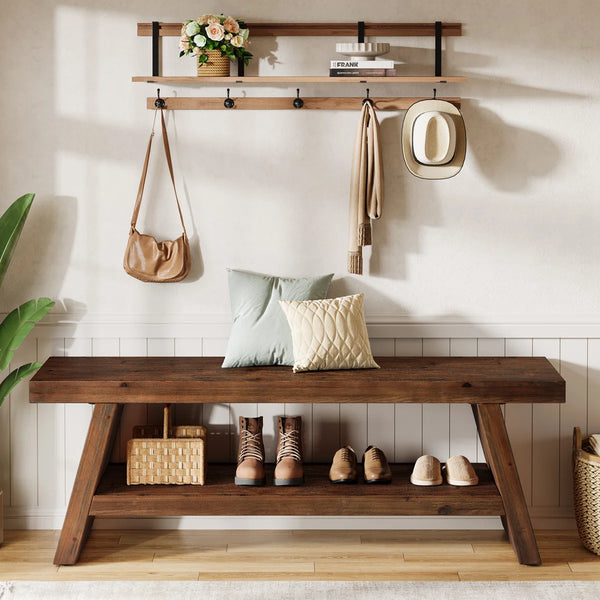 Beckett Solid Wood Console Table for Entryway & Living Room  Wooden Bazar