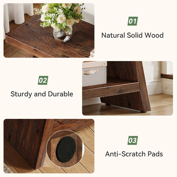 Beckett Solid Wood Console Table for Entryway & Living Room  Wooden Bazar