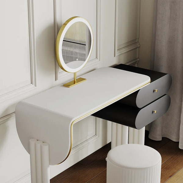Nivambu Modern Light Luxury Makeup Vanity Table Set - Wooden Bazar