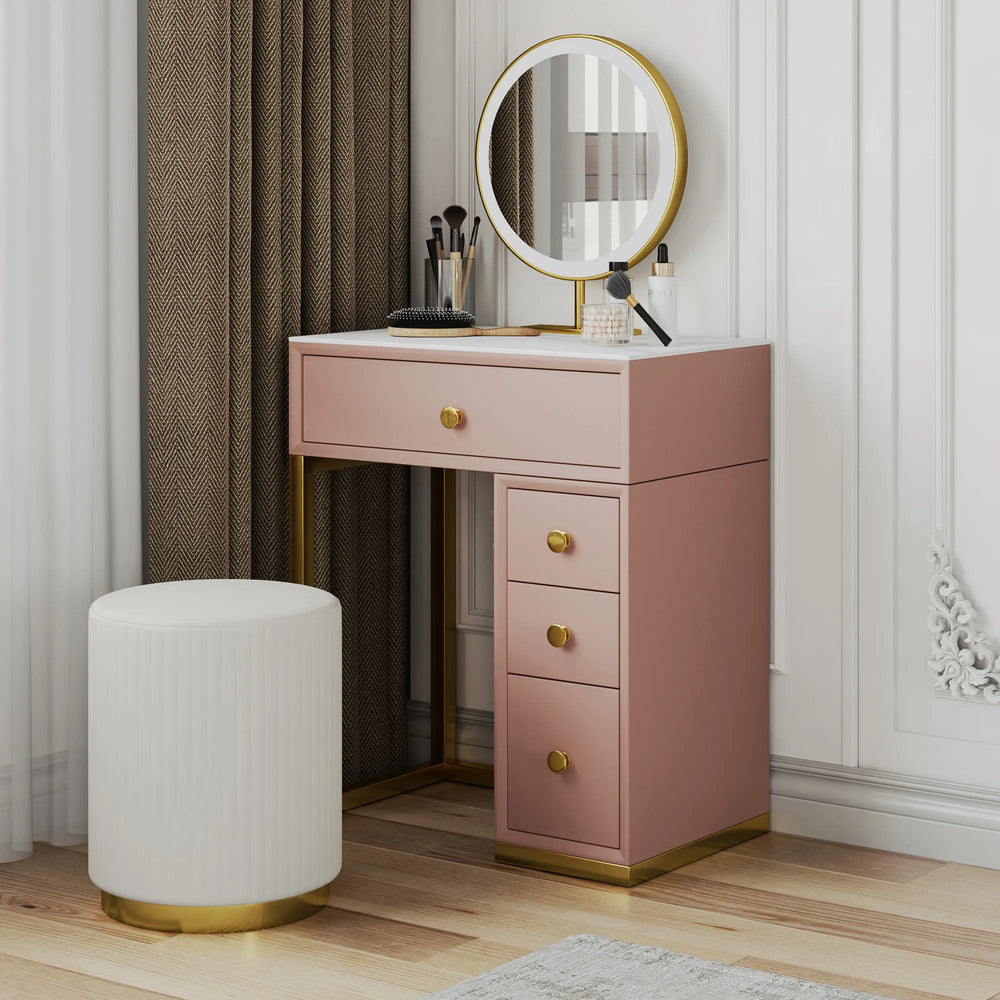 Jesser Modern Minimalist Makeup Vanity Table Set - Wooden bazar