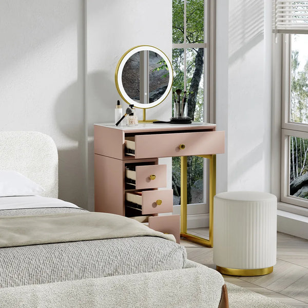 Jesser Modern Minimalist Makeup Vanity Table Set - Wooden bazar