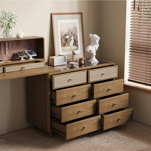 Leeak Mid-century Modern Makeup Vanity - Wooden Bazar