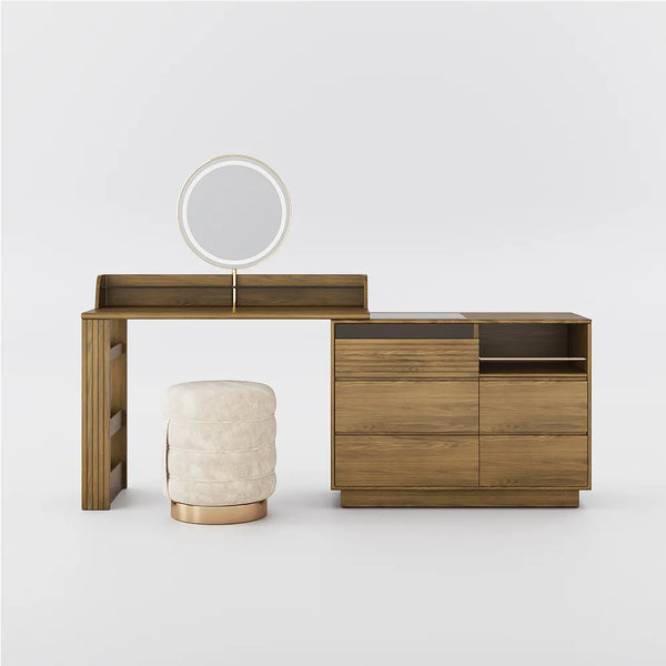 Cibbil Mid-century Modern Makeup Vanity Table Set - Wooden Bazar