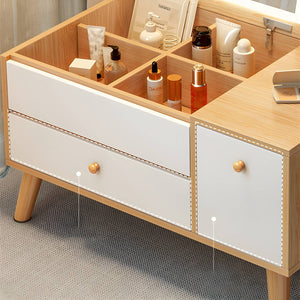 Modern Wooden Flip-top Dressing Vanity Make-up Table - Wooden Bazar