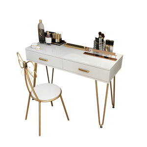Zenor Contemporary Wooden White Vanity Dressing Table with Drawers