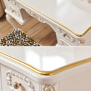 Wood Vanity Dressing Table with Drawers - Wooden Bazar