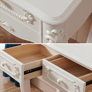 Wood Vanity Dressing Table with Drawers - Wooden Bazar