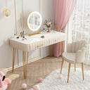Nexzone Glam Makeup Vanity with 1/2 Drawers & Soft Close Drawers
