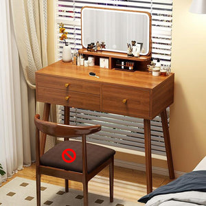 Hinfog Wood Makeup Vanity with Drawers and mirror - Wooden Bazar