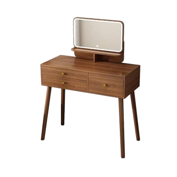 Hinfog Wood Makeup Vanity with Drawers and mirror - Wooden Bazar
