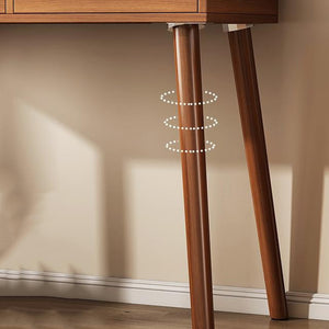 Hinfog Wood Makeup Vanity with Drawers and mirror - Wooden Bazar