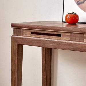 47.2" Mid Century Modern Console Table Walnut Solid Wood Entryway Table with 4 Legs - Wooden Bazar