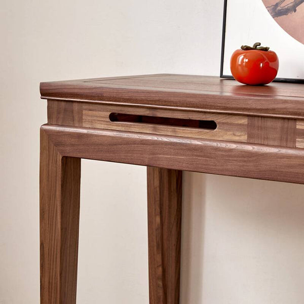 47.2" Mid Century Modern Console Table Walnut Solid Wood Entryway Table with 4 Legs - Wooden Bazar
