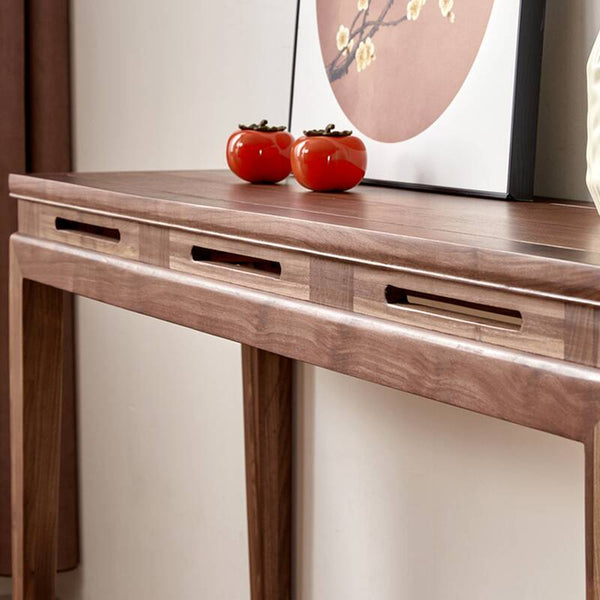 47.2" Mid Century Modern Console Table Walnut Solid Wood Entryway Table with 4 Legs - Wooden Bazar