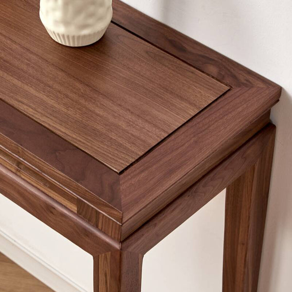 47.2" Mid Century Modern Console Table Walnut Solid Wood Entryway Table with 4 Legs - Wooden Bazar