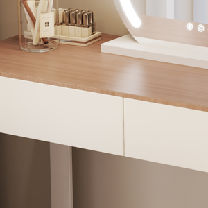 L-Shape Sleeping Room Vanity Set/Makeup Vanity with Scalable, Push-Pull, and 2-in-1 Features