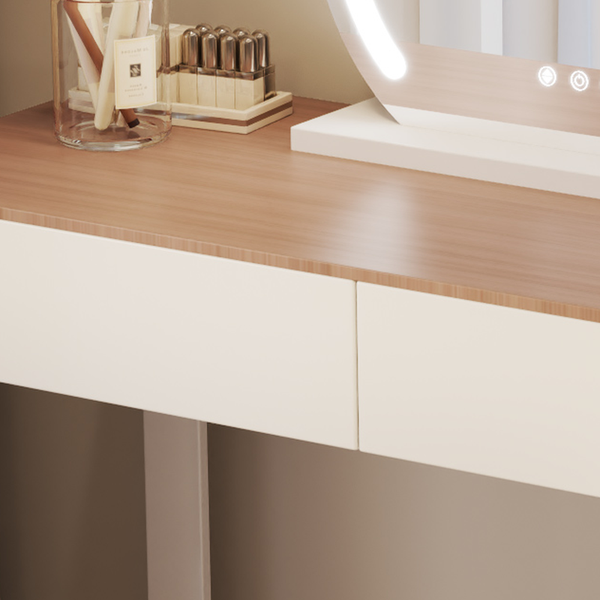 L-Shape Sleeping Room Vanity Set/Makeup Vanity with Scalable, Push-Pull, and 2-in-1 Features