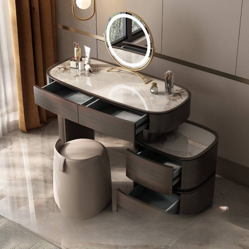 Lavdock L-Shape Natural Wood Scalable 2-in-1 Vanity Set