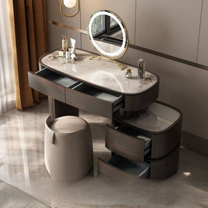 Lavdock L-Shape Natural Wood Scalable 2-in-1 Vanity Set
