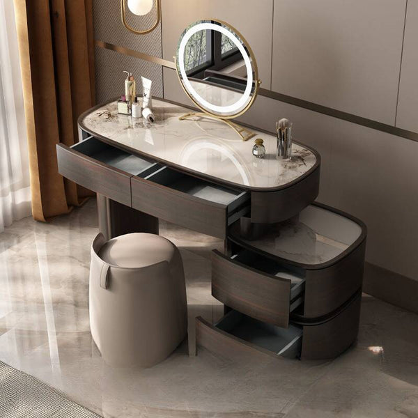 Lavdock L-Shape Natural Wood Scalable 2-in-1 Vanity Set