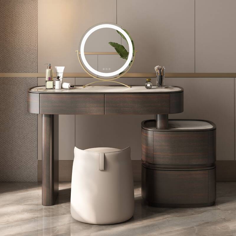 Lavdock L-Shape Natural Wood Scalable 2-in-1 Vanity Set