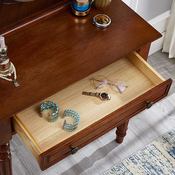 Shaker Style Makeup Vanity with Lighting System for Sleeping Room, Push-Pull Enabled