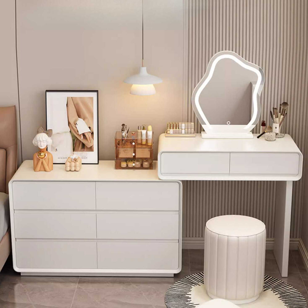Multi-Purpose Vanity Set with LED Lighting, Scalable Design, Adjustable Touch and Brightness