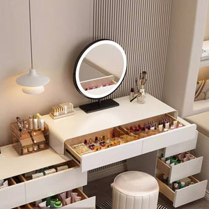 Multi-Purpose Vanity Set with LED Lighting, Scalable Design, Adjustable Touch and Brightness