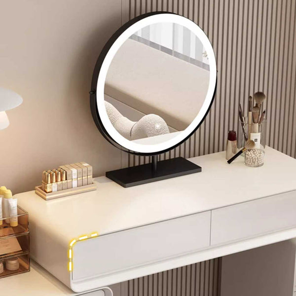 Multi-Purpose Vanity Set with LED Lighting, Scalable Design, Adjustable Touch and Brightness