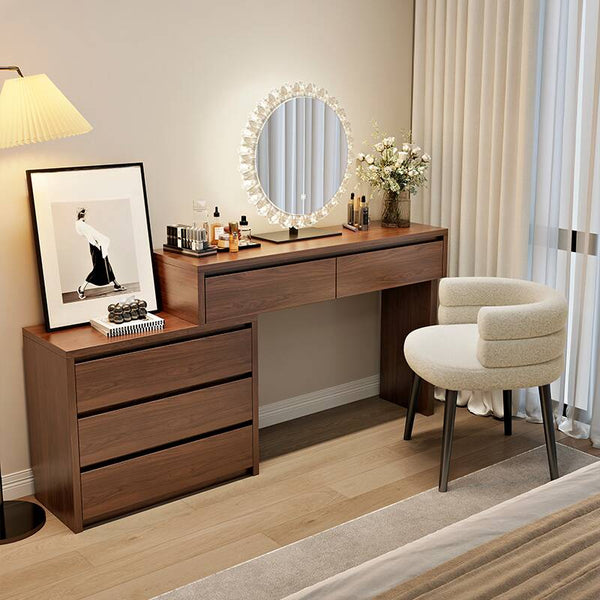 Multi-Purpose Vanity Set with LED Lighting, Scalable, Push-Pull, Adjustable Touch, and Adjustable Brightness