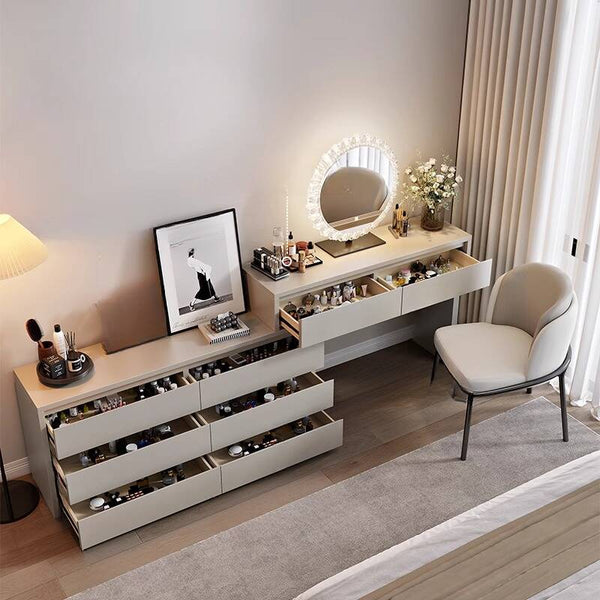 Multi-Purpose Vanity Set with LED Lighting, Scalable, Push-Pull, Adjustable Touch, and Adjustable Brightness