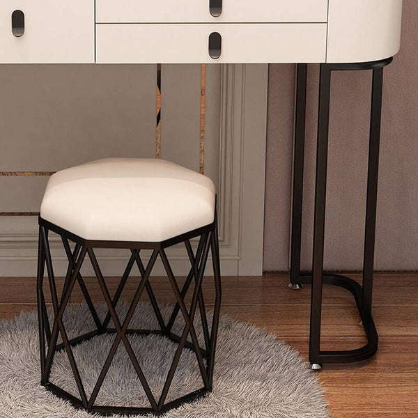 Multi-Purpose Vanity Set with LED Lighting, Dividers, Push-Pull Functionality, and Adjustable Brightness, Design Makeup Vanity & Stool & Mirror