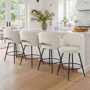 26" H Swivel Counter Stool with Metal Frame  Wooden Bazar