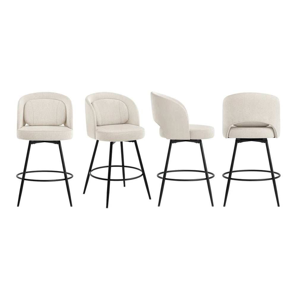 26" H Swivel Counter Stool with Metal Frame  Wooden Bazar
