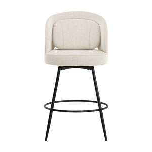 26" H Swivel Counter Stool with Metal Frame  Wooden Bazar