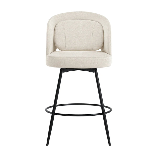 26" H Swivel Counter Stool with Metal Frame  Wooden Bazar
