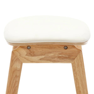 26" Solid Wood Backless Bar Stools, Set of 1 Saddle Counter Height Barstools  Wooden bazar