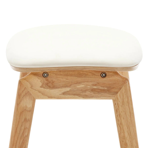26" Solid Wood Backless Bar Stools, Set of 1 Saddle Counter Height Barstools  Wooden bazar