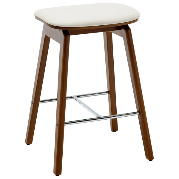 26" Solid Wood Backless Bar Stools, Set of 1 Saddle Counter Height Barstools  Wooden bazar