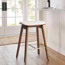 26" Solid Wood Backless Bar Stools, Set of 1 Saddle Counter Height Barstools  Wooden bazar