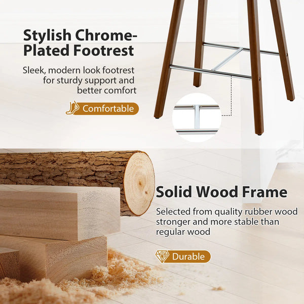 26" Solid Wood Backless Bar Stools, Set of 1 Saddle Counter Height Barstools  Wooden bazar