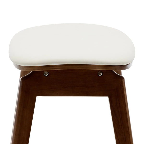26" Solid Wood Backless Bar Stools, Set of 1 Saddle Counter Height Barstools  Wooden bazar